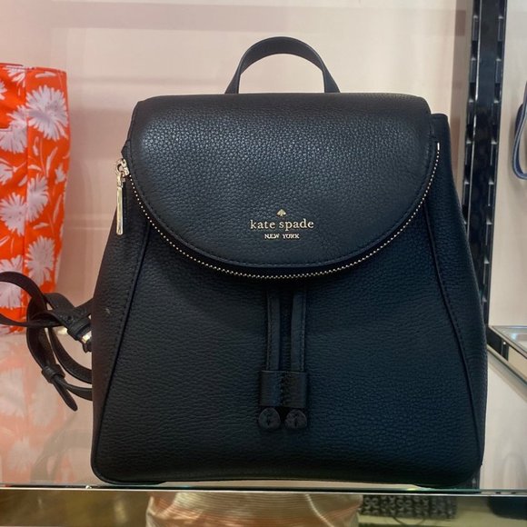 KATE SPADE LEILA MEDIUM FLAP BACKPACK TOTE BAG BK